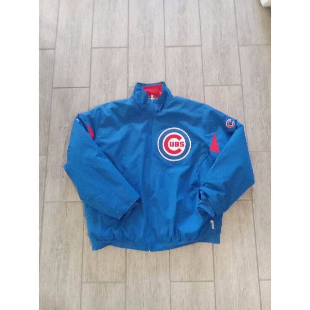 Chicago Cubs Authentic Majestic Therma Base Fleece Lined Jacket Zip Up Size 2 XL